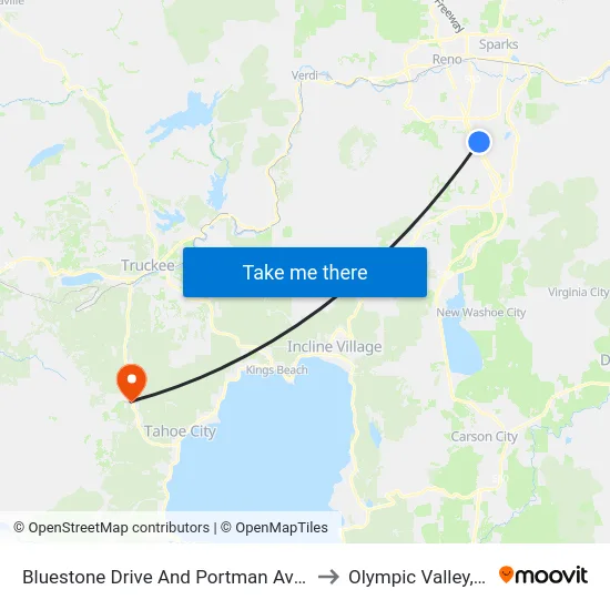 Bluestone Drive And Portman Avenue to Olympic Valley, CA map