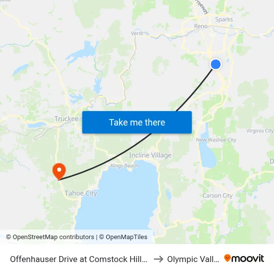 Offenhauser Drive at Comstock Hills Apartments to Olympic Valley, CA map