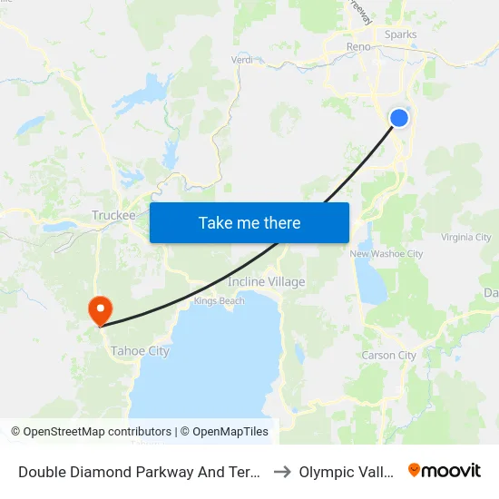 Double Diamond Parkway And Terabyte Drive to Olympic Valley, CA map