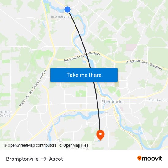 Bromptonville to Ascot map