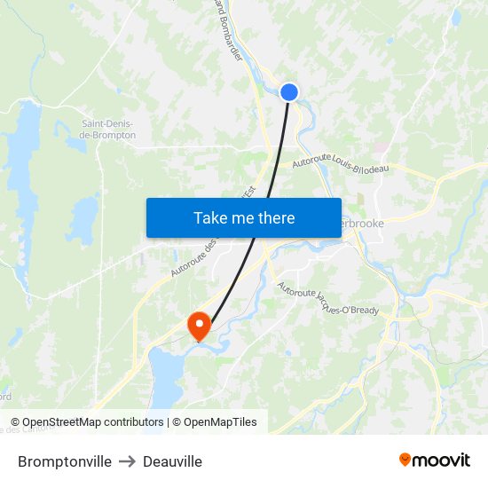 Bromptonville to Deauville map