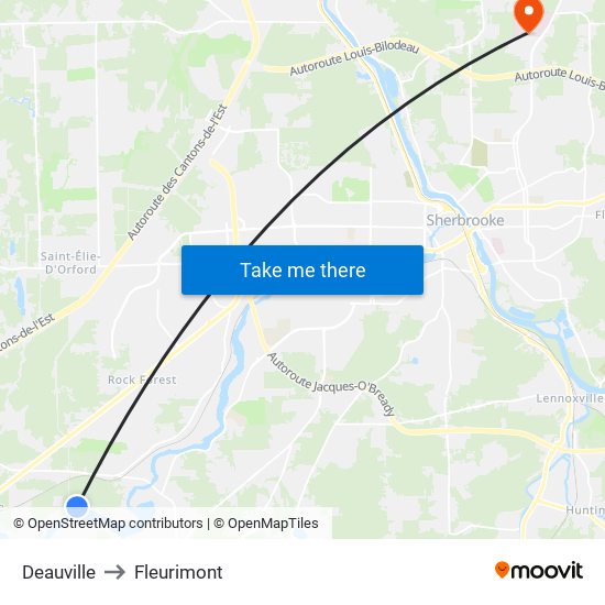 Deauville to Fleurimont map