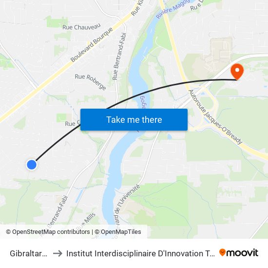 Gibraltar / Viau to Institut Interdisciplinaire D'Innovation Technologique (3it) map