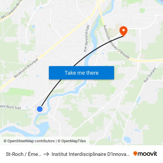 St-Roch / Émery-Fontaine to Institut Interdisciplinaire D'Innovation Technologique (3it) map