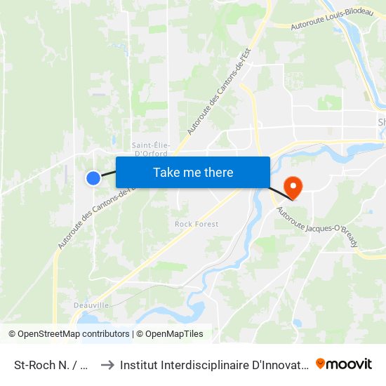 St-Roch N. / God.-Gilbert to Institut Interdisciplinaire D'Innovation Technologique (3it) map