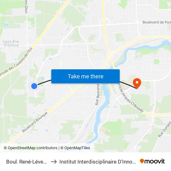Boul. René-Lévesque/ Refuge 7 to Institut Interdisciplinaire D'Innovation Technologique (3it) map