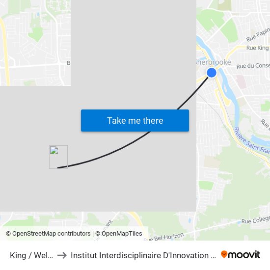 King / Wellington to Institut Interdisciplinaire D'Innovation Technologique (3it) map