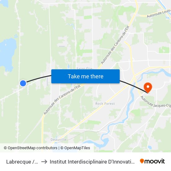 Labrecque / Hémond to Institut Interdisciplinaire D'Innovation Technologique (3it) map