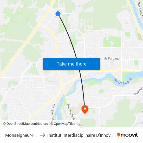 Monseigneur-Fortier (3800) to Institut Interdisciplinaire D'Innovation Technologique (3it) map