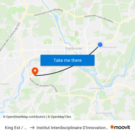 King Est / Galt Est to Institut Interdisciplinaire D'Innovation Technologique (3it) map