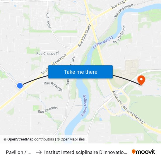 Pavillon / Magellan to Institut Interdisciplinaire D'Innovation Technologique (3it) map