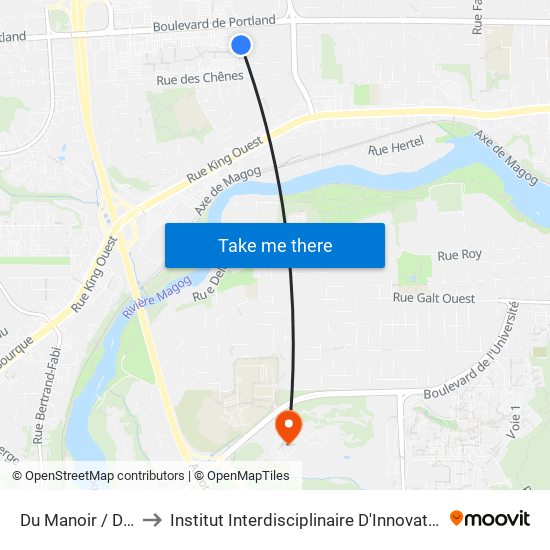 Du Manoir / Des Érables to Institut Interdisciplinaire D'Innovation Technologique (3it) map