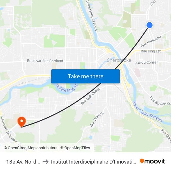 13e Av. Nord (No.708) to Institut Interdisciplinaire D'Innovation Technologique (3it) map