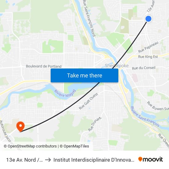 13e Av. Nord / Du 24-Juin to Institut Interdisciplinaire D'Innovation Technologique (3it) map