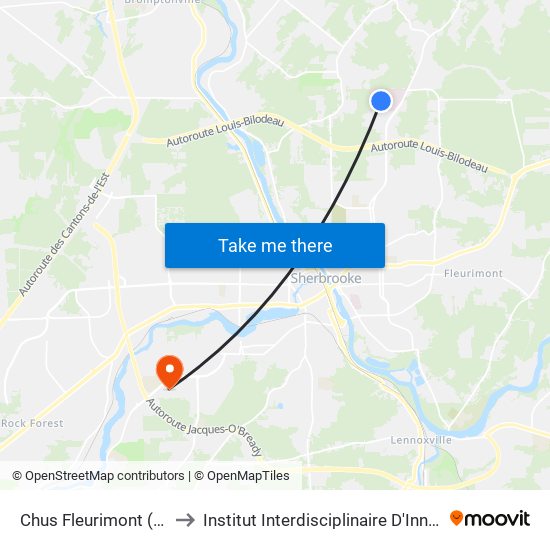 Chus Fleurimont (Entrée Principale) to Institut Interdisciplinaire D'Innovation Technologique (3it) map