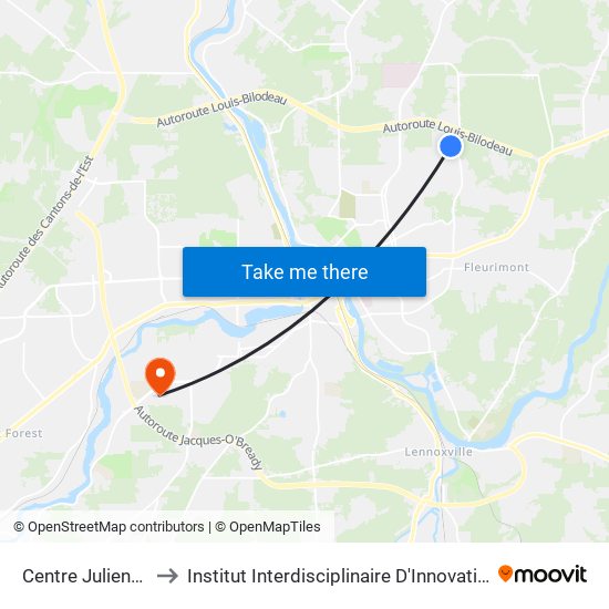 Centre Julien-Ducharme to Institut Interdisciplinaire D'Innovation Technologique (3it) map