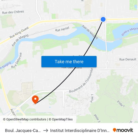 Boul. Jacques-Cartier / King Ouest to Institut Interdisciplinaire D'Innovation Technologique (3it) map