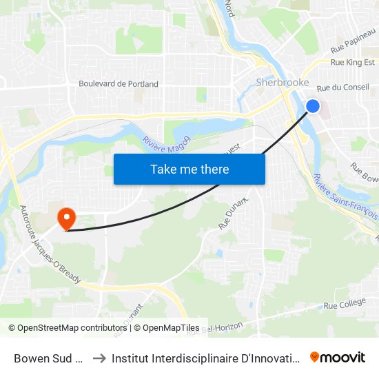 Bowen Sud / Johnson to Institut Interdisciplinaire D'Innovation Technologique (3it) map