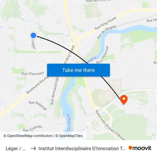 Léger / Ouimet to Institut Interdisciplinaire D'Innovation Technologique (3it) map