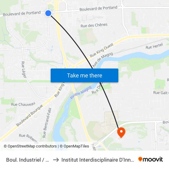 Boul. Industriel / Boul. De Portland to Institut Interdisciplinaire D'Innovation Technologique (3it) map