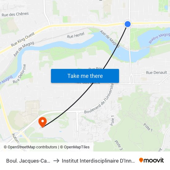 Boul. Jacques-Cartier / King Ouest to Institut Interdisciplinaire D'Innovation Technologique (3it) map