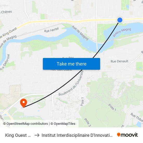 King Ouest / De Vimy to Institut Interdisciplinaire D'Innovation Technologique (3it) map