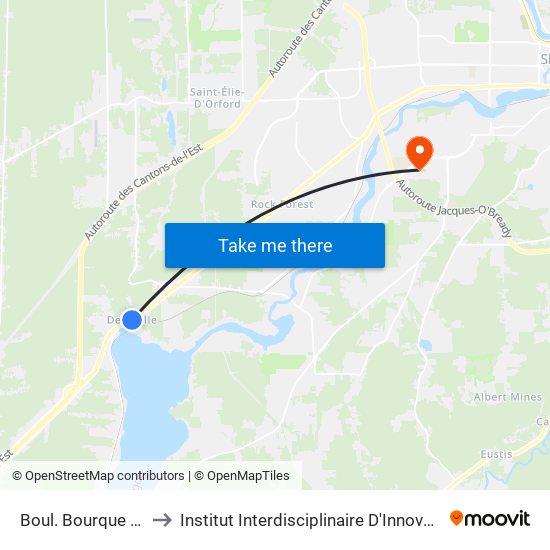 Boul. Bourque / Av. Du Parc to Institut Interdisciplinaire D'Innovation Technologique (3it) map