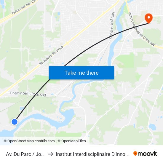 Av. Du Parc / Joseph-Pariseau to Institut Interdisciplinaire D'Innovation Technologique (3it) map