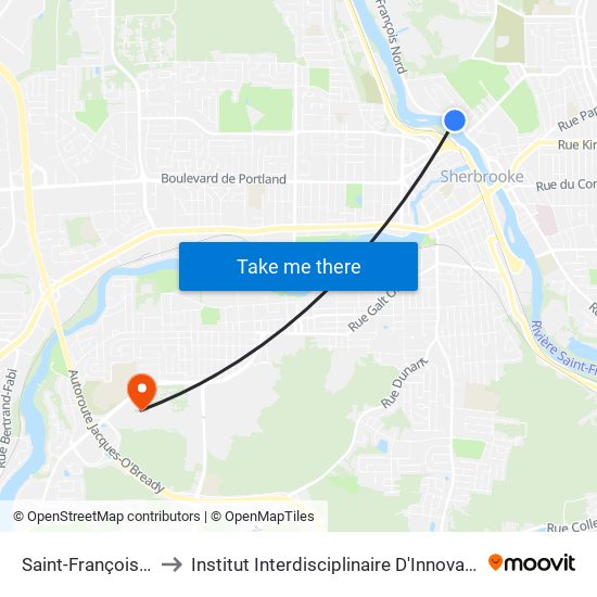 Saint-François Nord / Giet to Institut Interdisciplinaire D'Innovation Technologique (3it) map