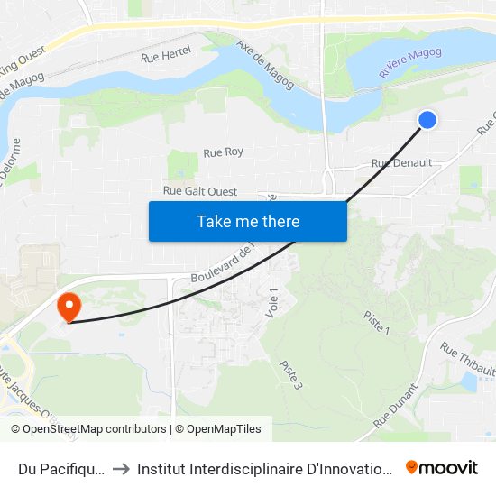 Du Pacifique / Haig to Institut Interdisciplinaire D'Innovation Technologique (3it) map
