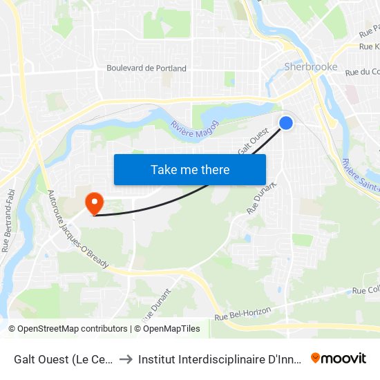 Galt Ouest (Le Centre Sherbrooke) to Institut Interdisciplinaire D'Innovation Technologique (3it) map