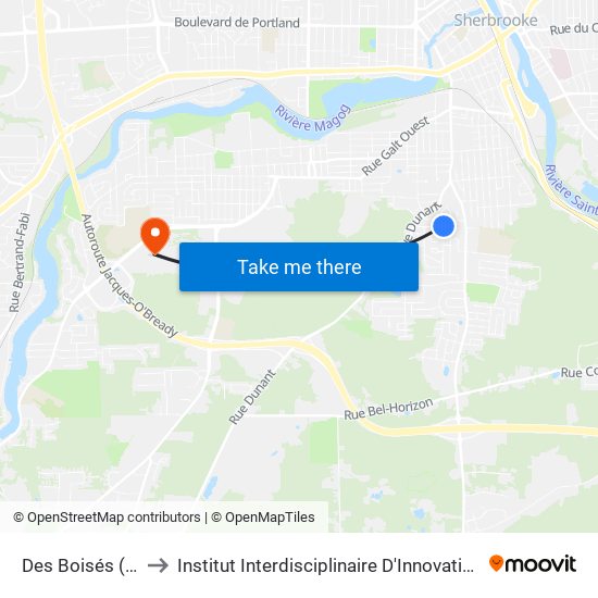 Des Boisés (No.1745) to Institut Interdisciplinaire D'Innovation Technologique (3it) map