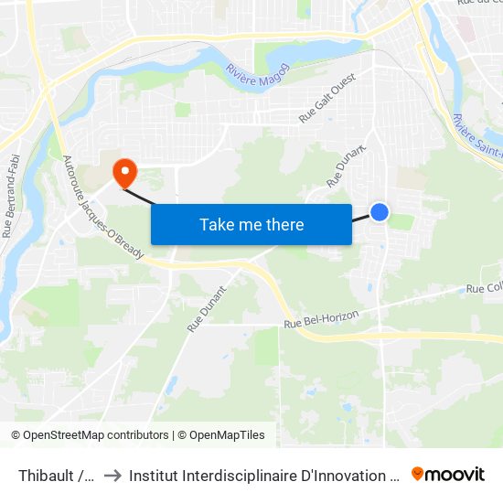 Thibault / Bacon to Institut Interdisciplinaire D'Innovation Technologique (3it) map