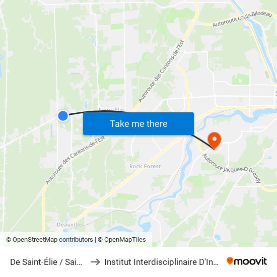 De Saint-Élie / Saint-Michel-Archange to Institut Interdisciplinaire D'Innovation Technologique (3it) map