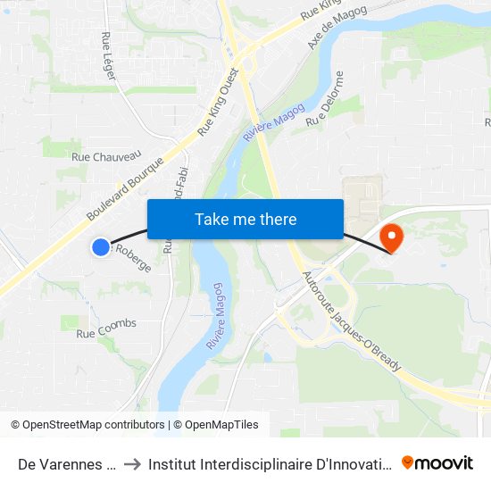 De Varennes / Roberge to Institut Interdisciplinaire D'Innovation Technologique (3it) map