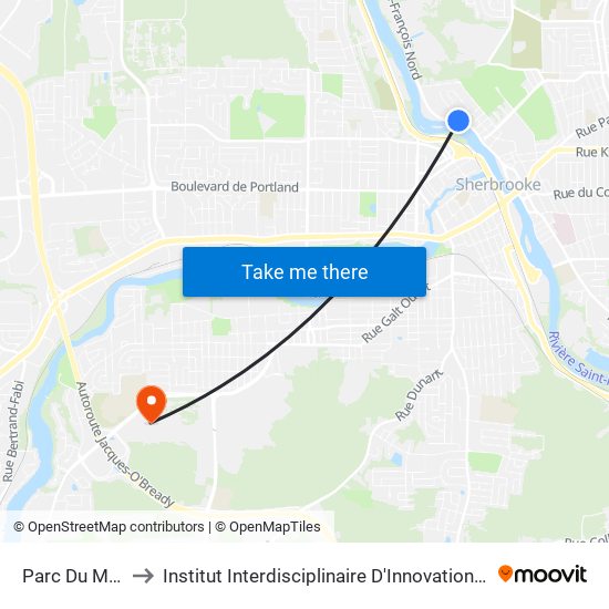 Parc Du Mena'Sen to Institut Interdisciplinaire D'Innovation Technologique (3it) map