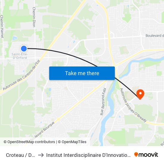 Croteau / Des Geais to Institut Interdisciplinaire D'Innovation Technologique (3it) map