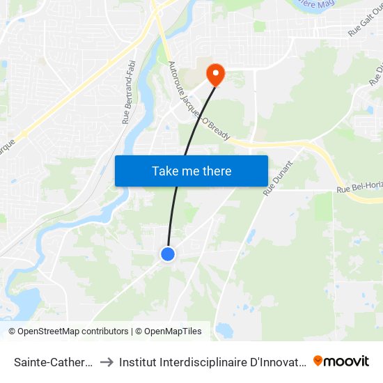 Sainte-Catherine / Labbé to Institut Interdisciplinaire D'Innovation Technologique (3it) map