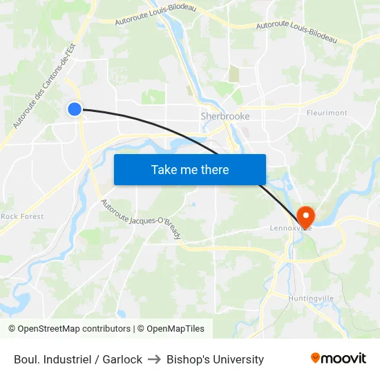 Boul. Industriel / Garlock to Bishop's University map