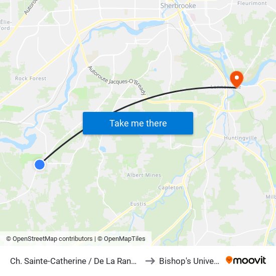 Ch. Sainte-Catherine / De La Randonnée to Bishop's University map