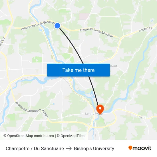 Champêtre / Du Sanctuaire to Bishop's University map