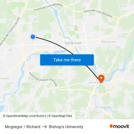 Mcgregor / Richard to Bishop's University map