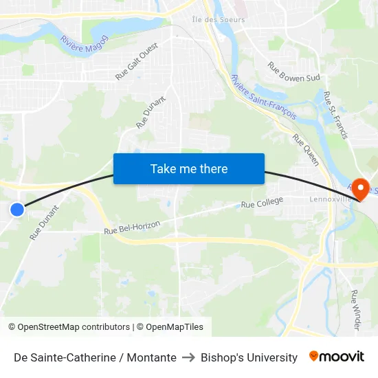 De Sainte-Catherine / Montante to Bishop's University map