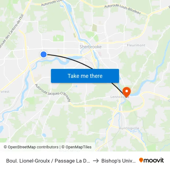 Boul. Lionel-Groulx / Passage La Dauversière to Bishop's University map