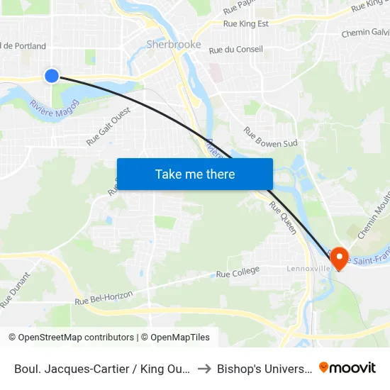 Boul. Jacques-Cartier / King Ouest to Bishop's University map