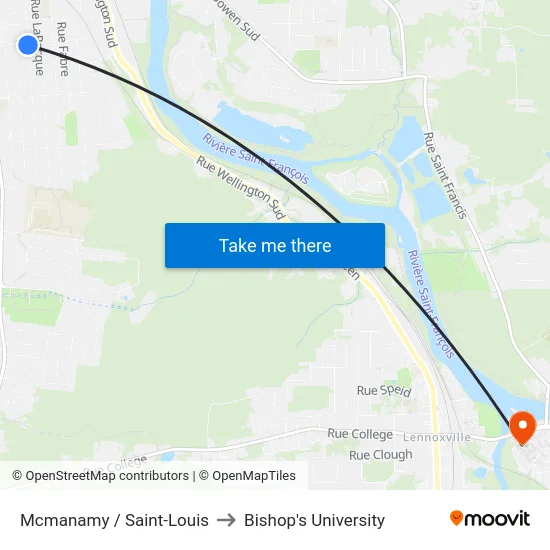 Mcmanamy / Saint-Louis to Bishop's University map