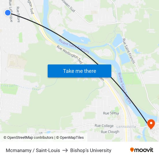 Mcmanamy / Saint-Louis to Bishop's University map