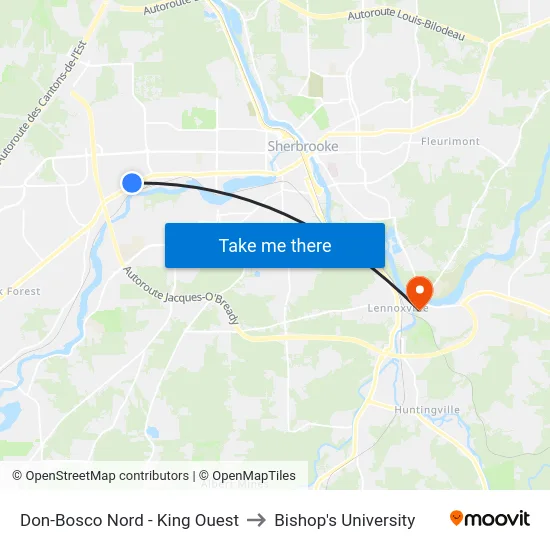 Don-Bosco Nord - King Ouest to Bishop's University map