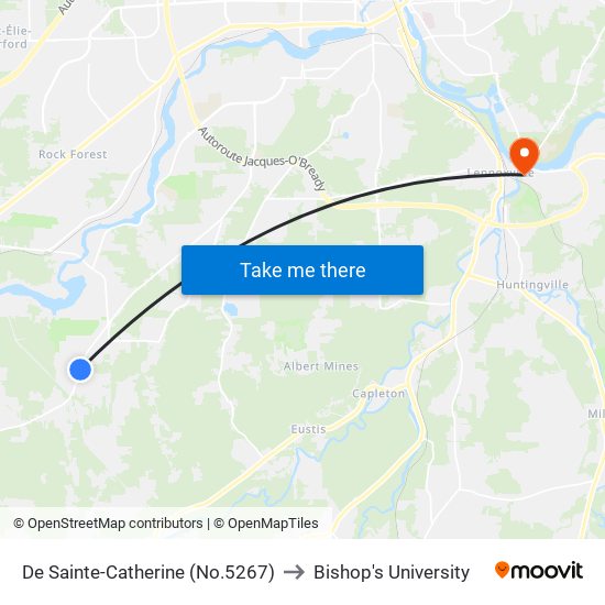 De Sainte-Catherine (No.5267) to Bishop's University map