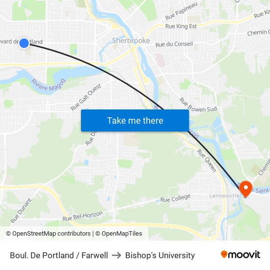 Boul. De Portland / Farwell to Bishop's University map
